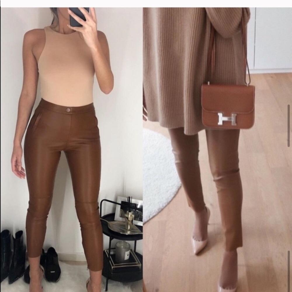 NWT Zara faux leather leggings